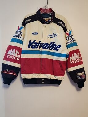 Vtg Jeff Hamilton Mark Martin Valvoline NASCAR  Racing Jacket - L/XL